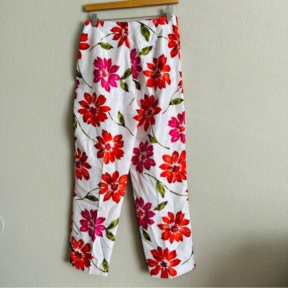 Y2K 90s Barbiecore Floral Retro Coquette Pants Size 8 - Picture 2 of 10